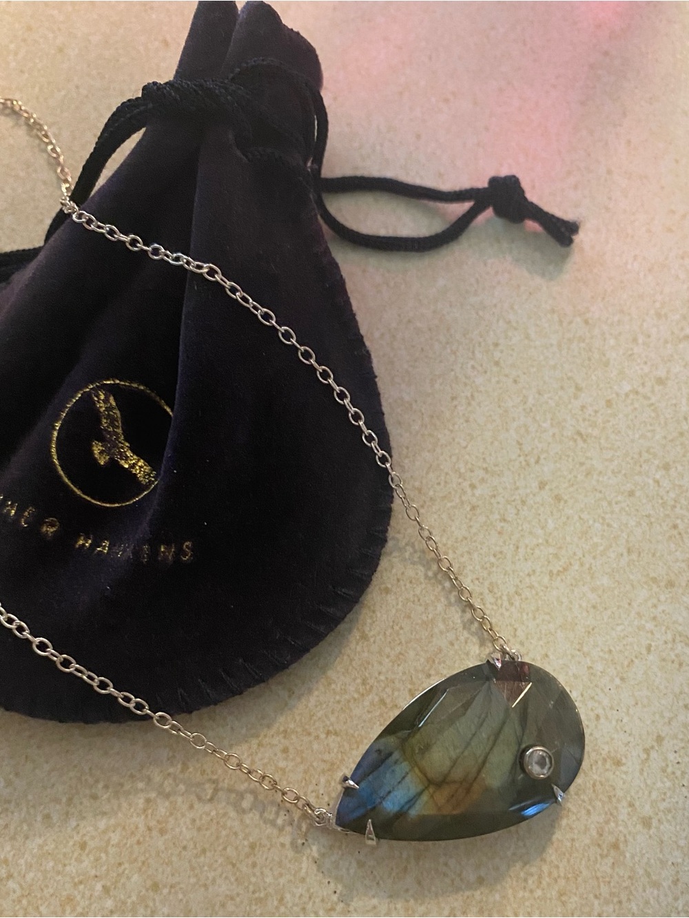 Heather Hawkins Labradorite Teardrop Pendant Necklace